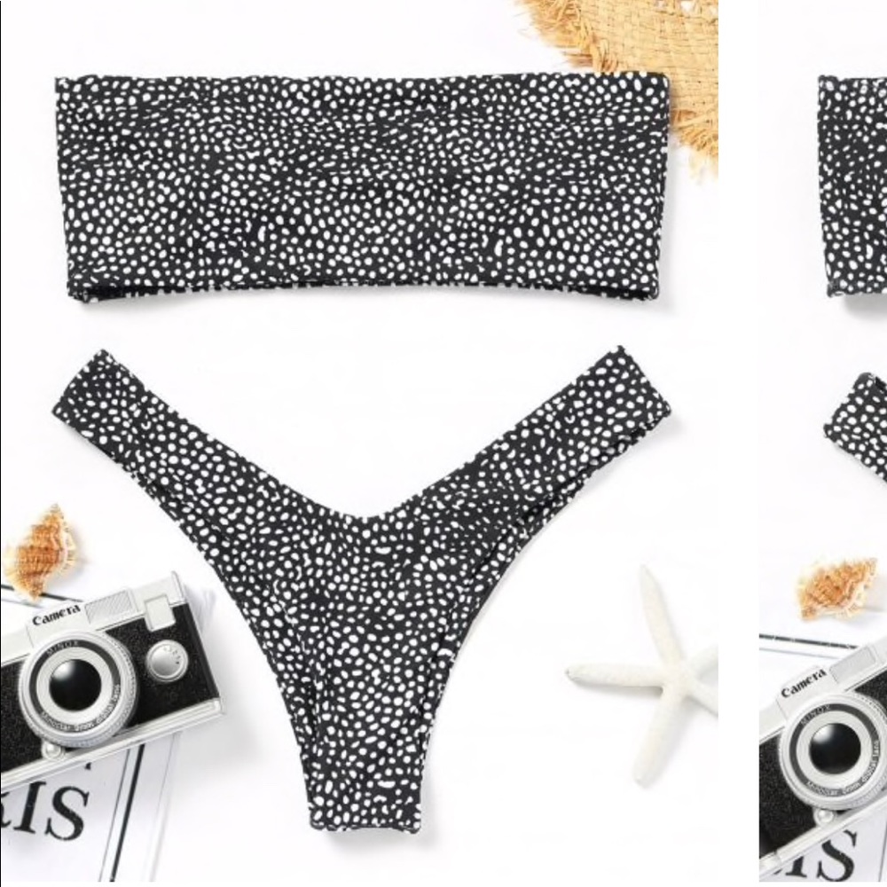 Zaful bandeau leopard print thong bikini